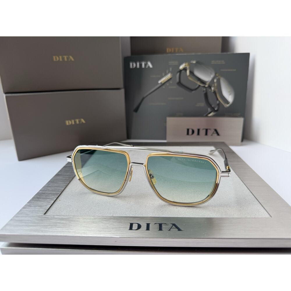 DITA INTRACRAFT DTS165-A-03 Silver Yellow Gold Turquoise Gradient Sunglasses